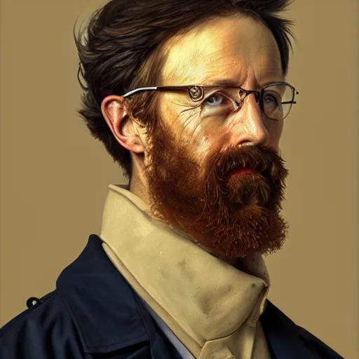 Image similar to highly detailed masterpiece portrait painting of a scientist, trending on artstation.