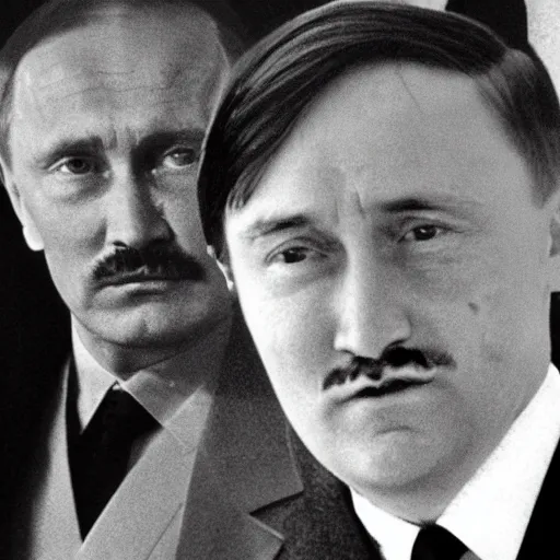 Image similar to vladimir putin and adolf hitler had a baby