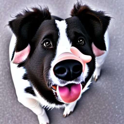 Image similar to a fusion of a dog and a pig