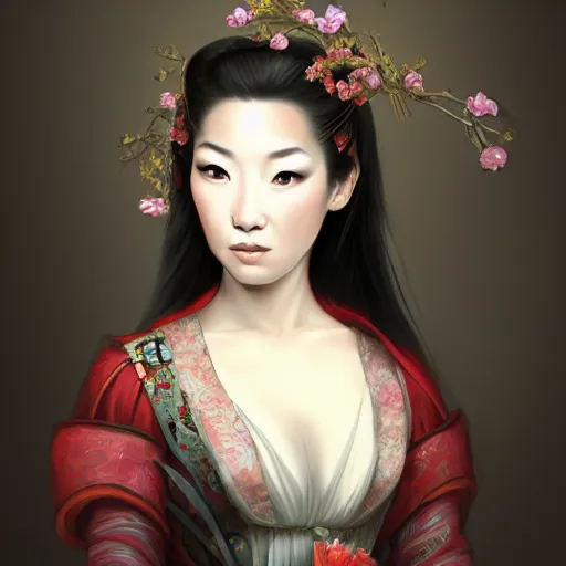 Image similar to beautiful women with oriental faces, character portrait, sharp, digital matte painting, by asher brown durand, trending on artstation