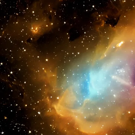 Prompt: a galloping horse within a space nebula, james webb space telescope