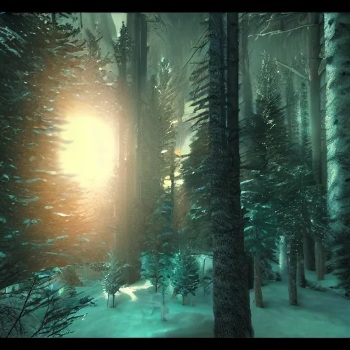 Image similar to second life game screenshot of a fluffy black fox close up beautiful and amazing fantasy forest at night, octane engine, 4 k screenshot