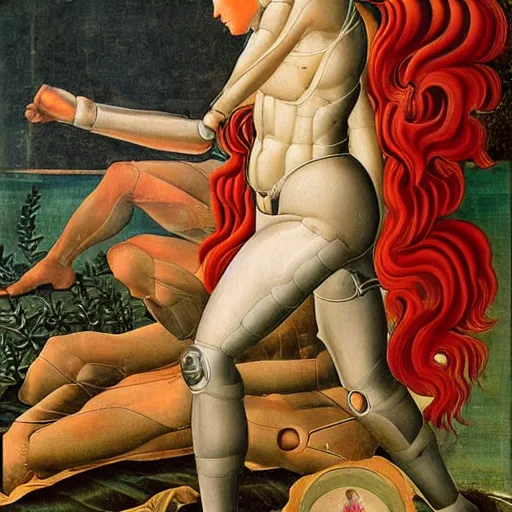 Image similar to cyborg by botticelli