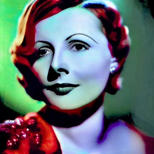 Prompt: greta garbo, colorful