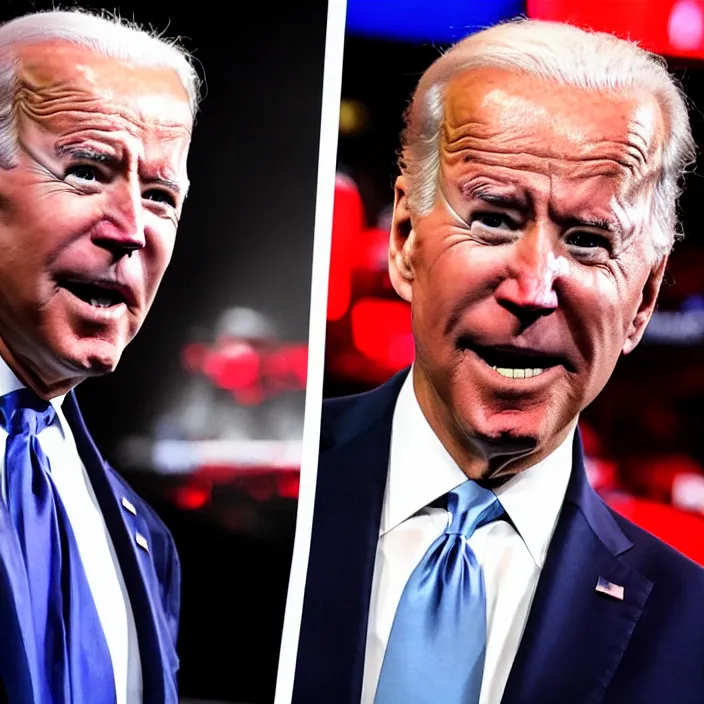 Image similar to joe biden and donald trump boxing match in ring, detailed sharp photo