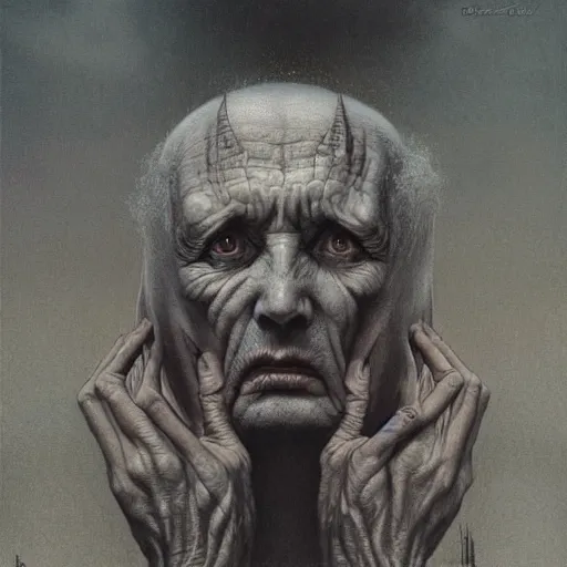 Image similar to Zdzisław Beksiński by Gerald Brom