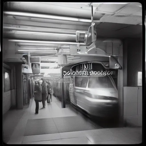Prompt: polaroid 1979 Toronto subway