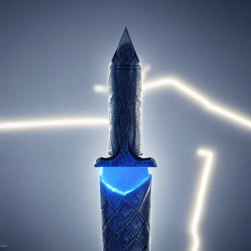 Prompt: Mjolnir, Hammer of Lightning, blue glowing pattern, unreal engine, octane render, 8k, hdr, extreme!! detail, hyperrealistic