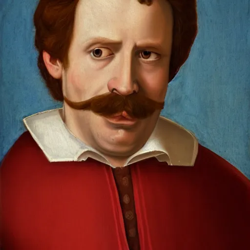 Prompt: a renaissance style portrait painting of Ned Flanders