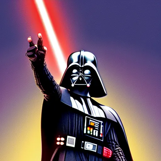 Image similar to Darth Vader with the Infinity Gauntlet