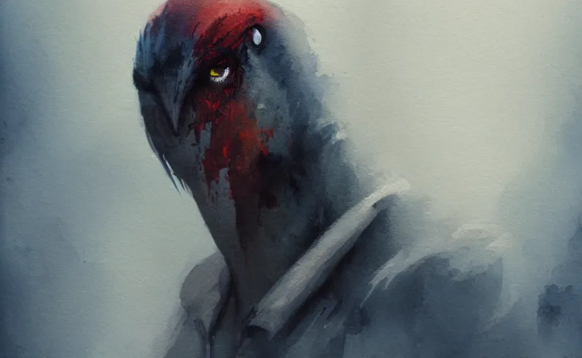 Image similar to a painting of delibirb 6 6 6 trending on artstation in the style of greg rutkowski, 3 d, watercolor, male, portrait