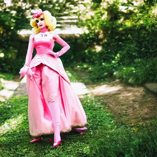 Image similar to princess peach as runway model, 8k photography