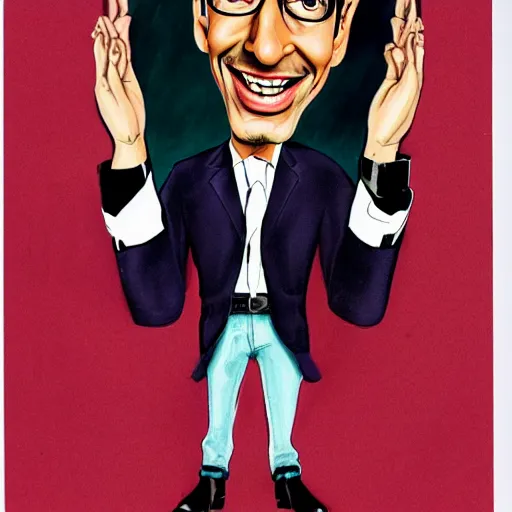 Prompt: a caricature portrait of Jeff Goldblum drawn by Mort Drucker Mad Magazine