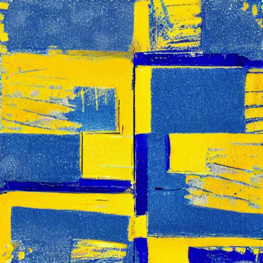 Prompt: abstract mix blue and yellow