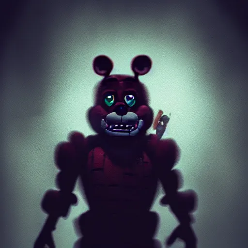 Image similar to portrait, bonnie, FNAF, game screenshot, jumpscare, dramatic lighting, bloody, cinematic, fog, establishing shot, action shot, dynamic pose, running down the hallway, creepy ambience