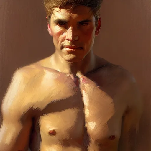 Image similar to stunning male villager, highly detailed painting by gaston bussiere, craig mullins, j. c. leyendecker, 8 k