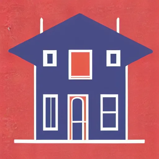 Image similar to logo of a building and a house, minimalistic, vectorized logo style