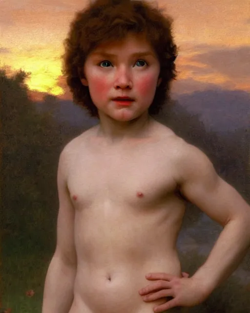 Prompt: beautiful glorious realistic oil painting of young conan 0'brien, bokeh, baroque style by bouguereau, sunset, highly detailed, 8 k intricate