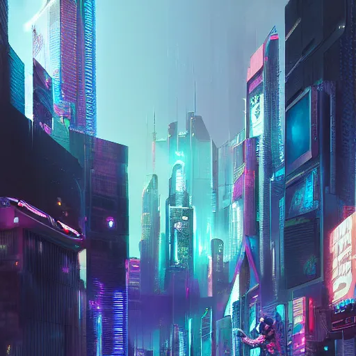 Image similar to Cyberpunk monalisa, cyberpunk in a cyberpunk city, 8k, trending on artstation, professionally detailed