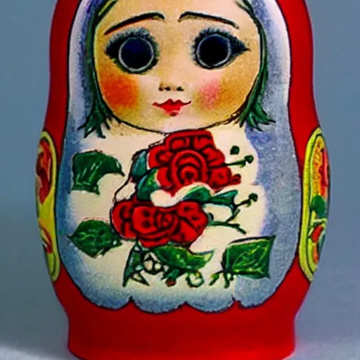 Prompt: a matryoshka doll, drawn by lewis carroll