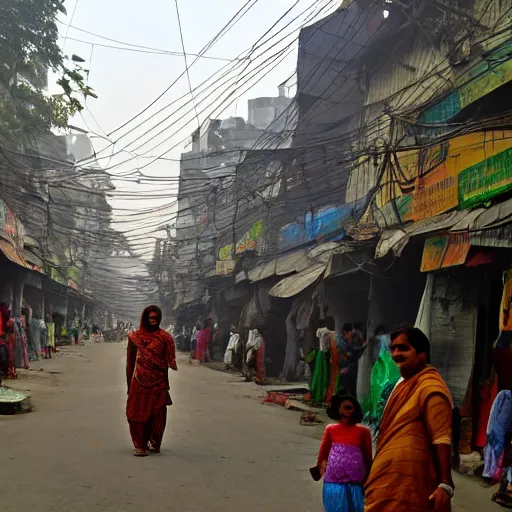 Prompt: four images of Dhaka,Bangladesh