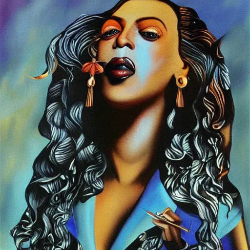 Prompt: beyonce painted by salvador dali