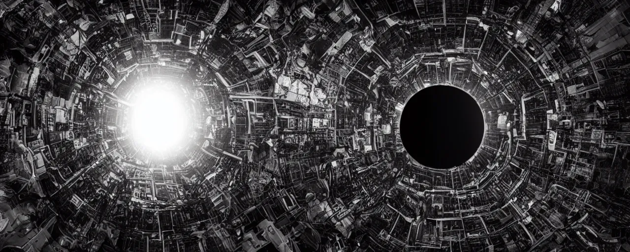 Image similar to photo of a black hole is destroying a gothic cyberpunk City