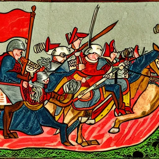 Image similar to Donald Trump in a medieval battle