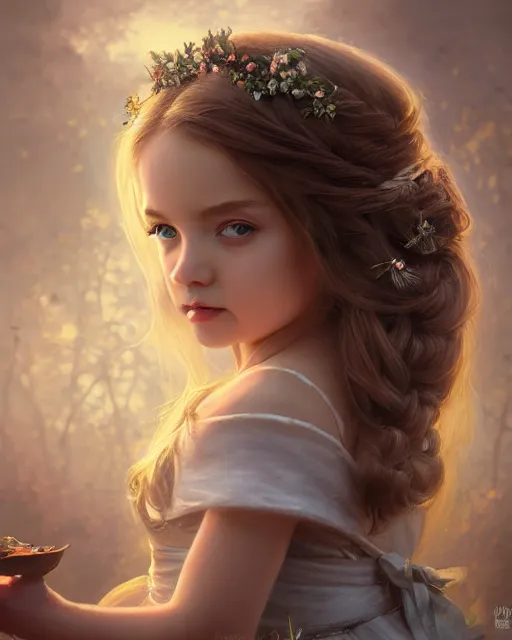 Prompt: highly detailed vfx portrait of a flower girl, wonderful eyes, long hair, deep focus, d & d, fantasy, refined, elegant, high detail, digital painting, artstation, concept art, matte, clear focus, illustration, hearthstone, art by artgerm and greg rutkowski, fuji choco, victoria line gavrilenko and hoang power lines