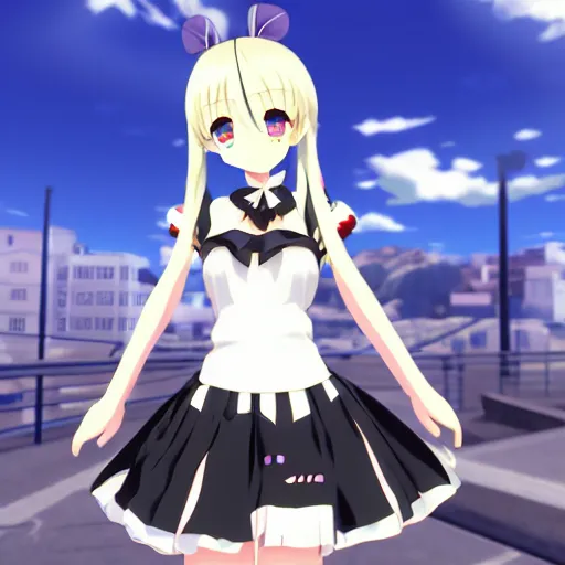 Image similar to Anime VTuber Full Body Model, Live2D Virtual YouTuber Model, 8K, Hololive, White Background, Cover corp. Anime VTuber Sheet, Extremely Detailed Design