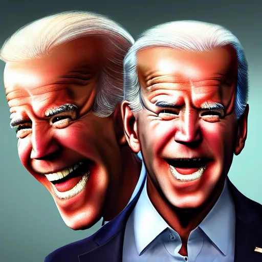 Image similar to A giant join in the joe biden's mouth, smoke, amazing detail, realistic digital art, artstation