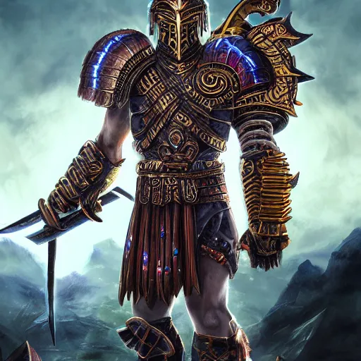 Image similar to highly detailed full body portrait of the god Ares wearing spartan armor, digital art, concept art, character art, cinematic lightning, bright colors, intricate, masterpiece, photorealistic, hiperrealistic, sharp focus, high contrast, Artstation HQ, DeviantArt trending, 4k UHD, Unreal Engine 5