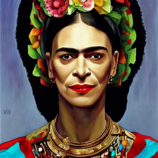 Image similar to Bill Gates cosplaying as Cleopatra, oil on canvas, professional concept art, highly detailed, art in the style frida kahlo