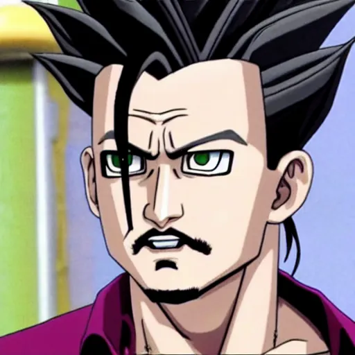 Image similar to a still of johnny depp as an animated version of himself in dragon ball z