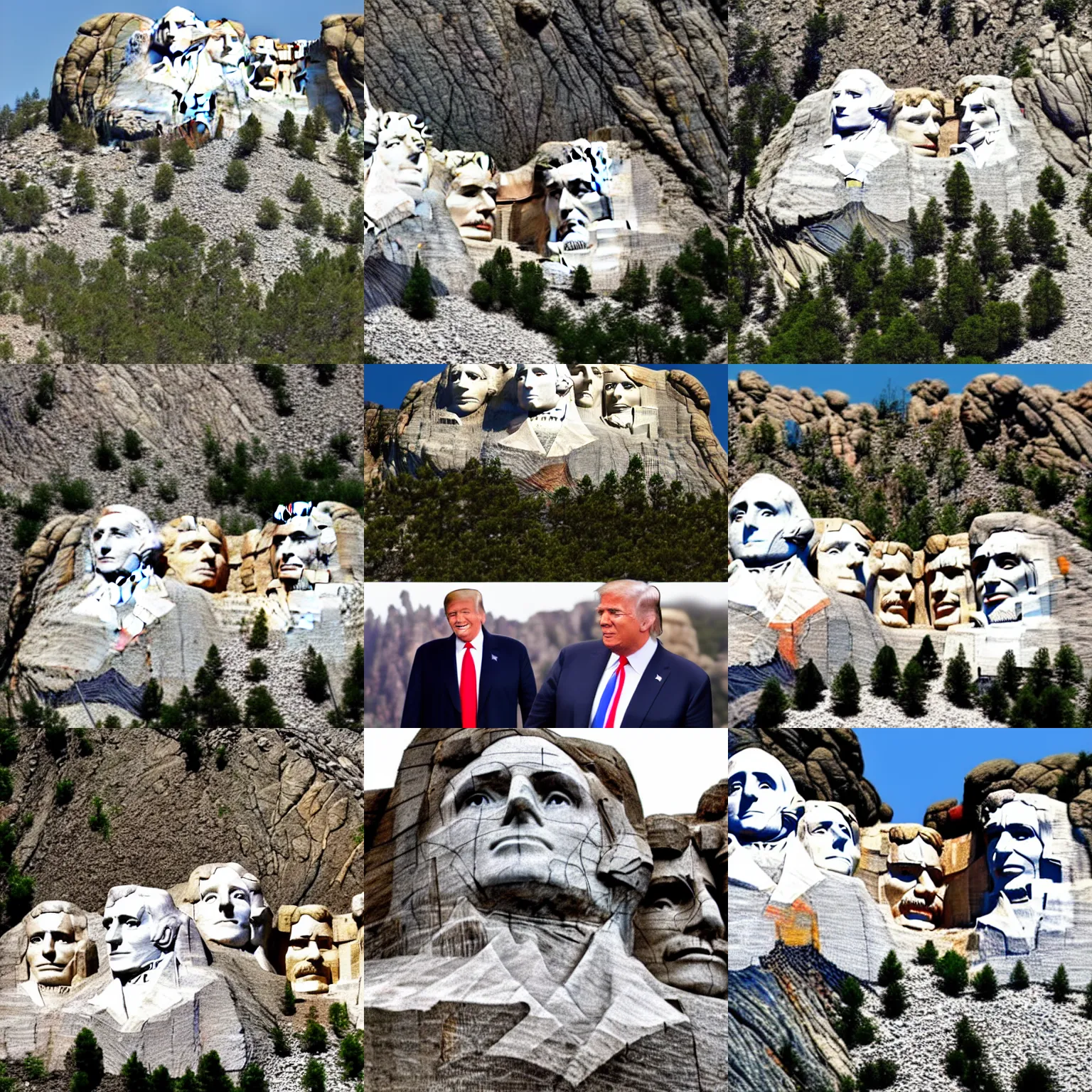 Prompt: mount rushmore with donald trump