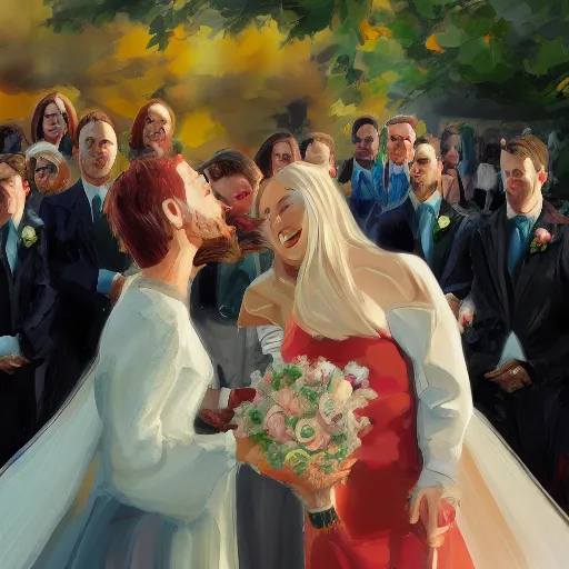 Image similar to gay wedding, digital painting, ultradetailed, artstation, oil painting, ultradetailed, artstation