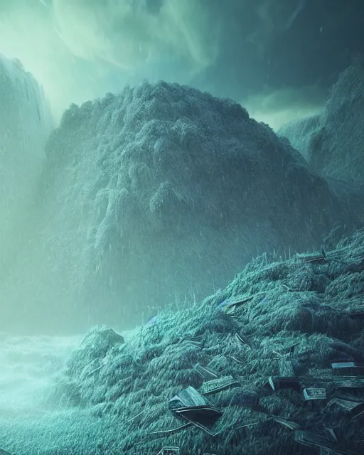 Image similar to mother nature cries out in agony. wide shot, detailed, sharp, 8 k, digital art by beeple.