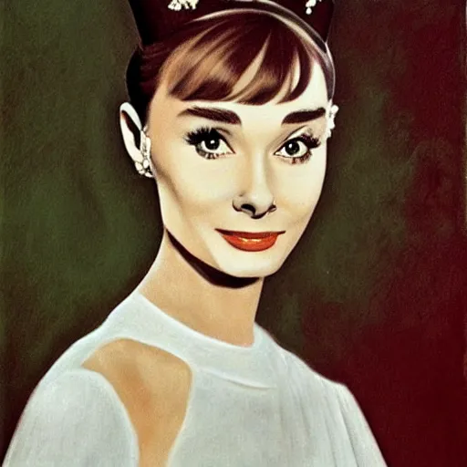 Prompt: audrey hepburn art by gentile bellini