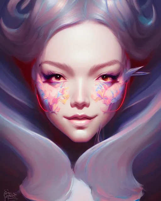 Image similar to digital art, fantasy portrait of smiling girl, by James Jean and by artgerm, by ross tran , ultradetailed, charachter design, concept art, trending on artstation,