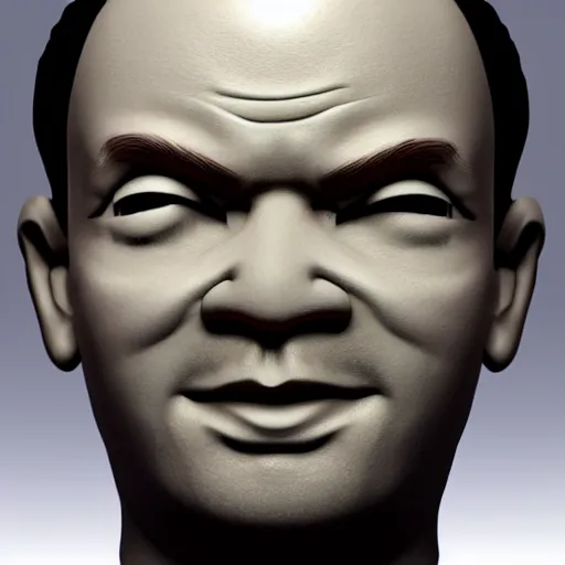 Image similar to man huge forehead tiny face claymation