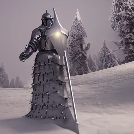 Image similar to ice spikes are summoned from the ground by magic, a group of knights in plate - armor gets impaled by bloody spikes, death on the spot, gloomy lights in the sky, feeling of cold terror, octane render, unreal engine, 8 k