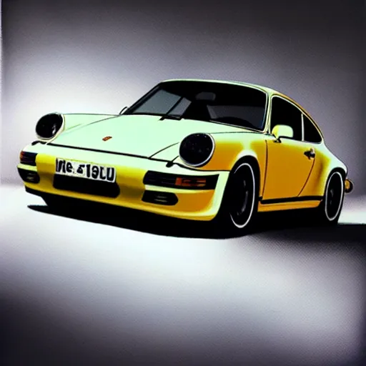 Image similar to A beautiful oil painting of a Porsche 911 Carrera 3.2, volumetric lighting, photorealistic, highly detailed.