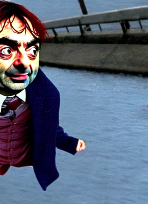 Image similar to mr. bean as kate winslet's character in eternal sunshine of the spotless mind