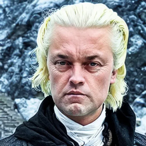 Prompt: geert wilders as the ice king in game of thrones