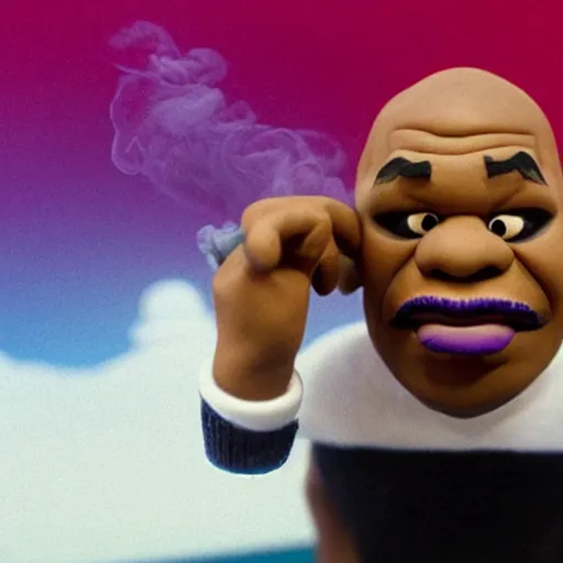 Image similar to claymation mike tyson vaping