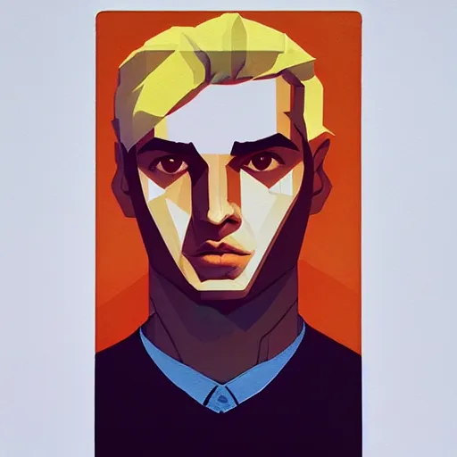 Image similar to young Guy Lafleur, demon blond, profile picture by Sachin Teng, asymmetrical, Organic Painting , Matte Painting, geometric shapes, hard edges, graffiti, street art:2 by Sachin Teng:4