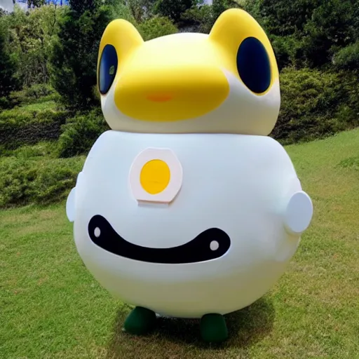 Image similar to Giant Tamagotchi, life-size Tamagotchi, Tamagotchi come to life, Tamagotchi hatched out of the egg