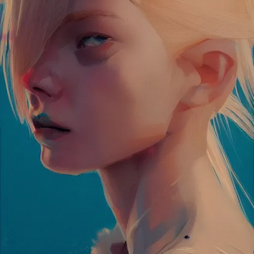 Image similar to Beautiful girl with a blond hair and blue eyes profile picture by Greg Rutkowski, asymmetrical, Organic Painting , Matte Painting, geometric shapes, hard edges, street art, trending on the artstation, realistic:2 by Sachin Teng:4, blur: -4