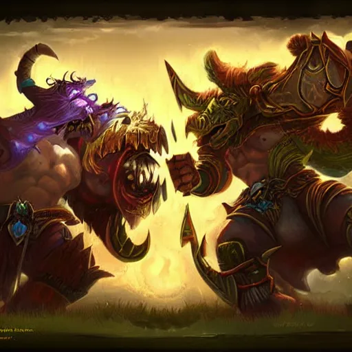 Image similar to world of warcraft epic battle, digital painting, art, deviantart