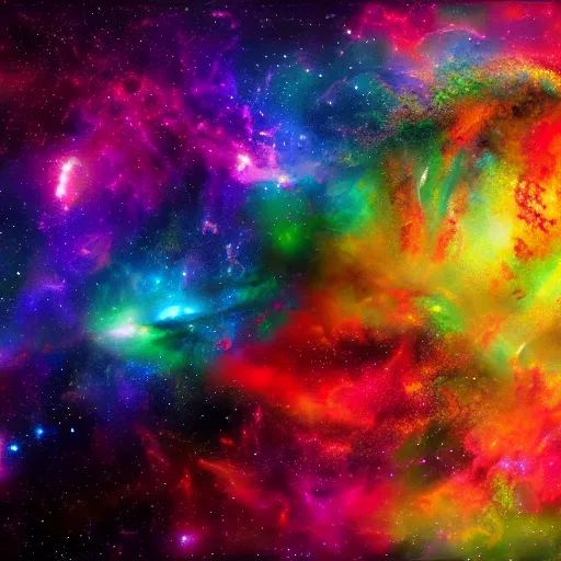 Image similar to galaxy of dragons, 4 k, colorful, realistic, beautiful, painting